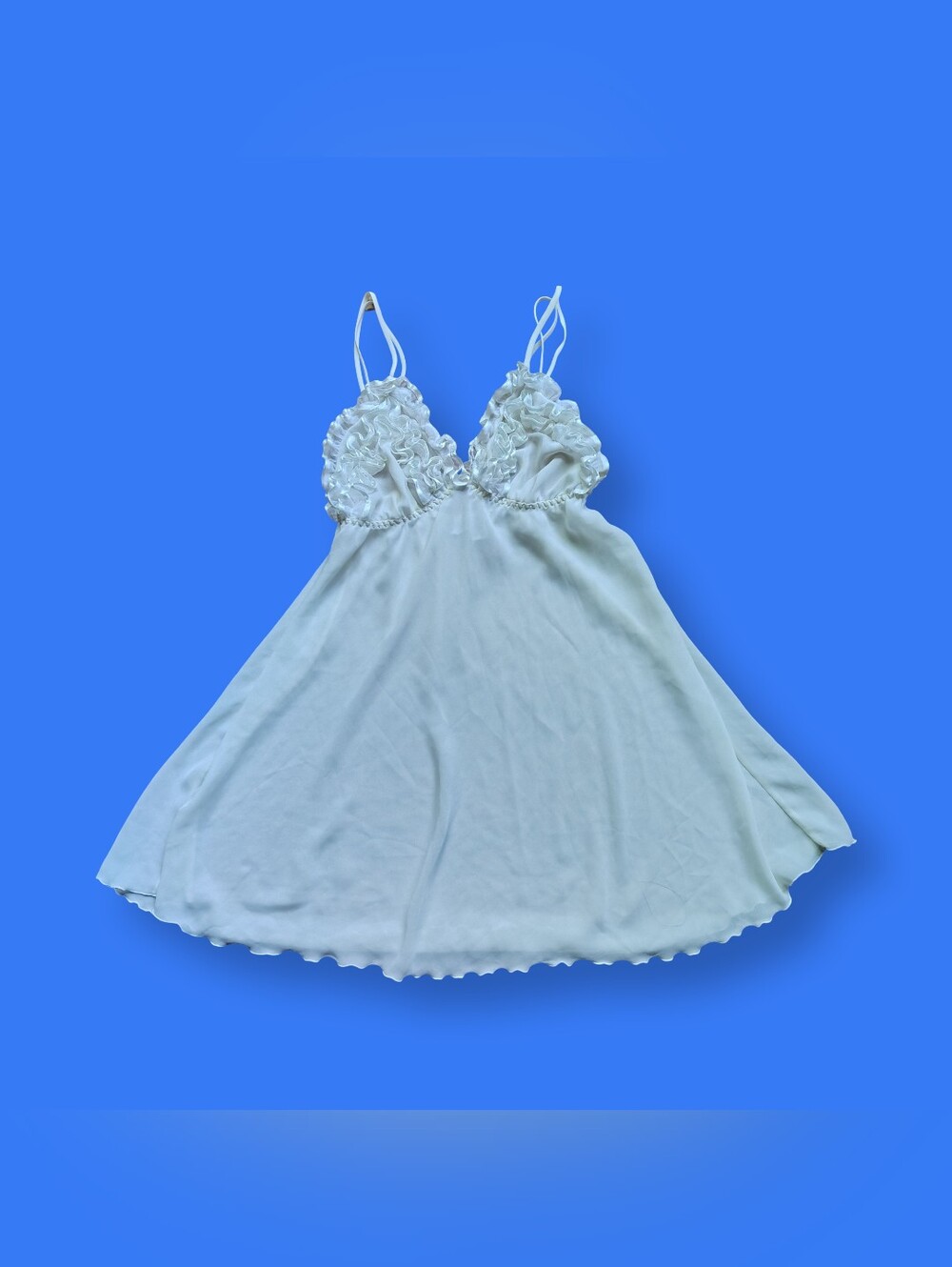 90s Y2K Vintage Fairy Dainty Lace Ruffle Slip Dress Romantic Cottage Size Small